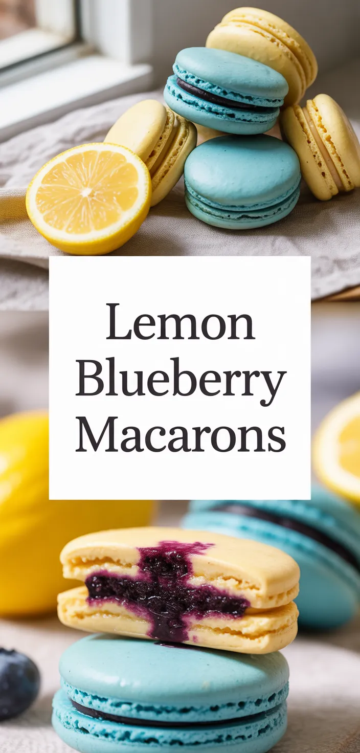 A photo of Lemon Blueberry Macarons Recipe