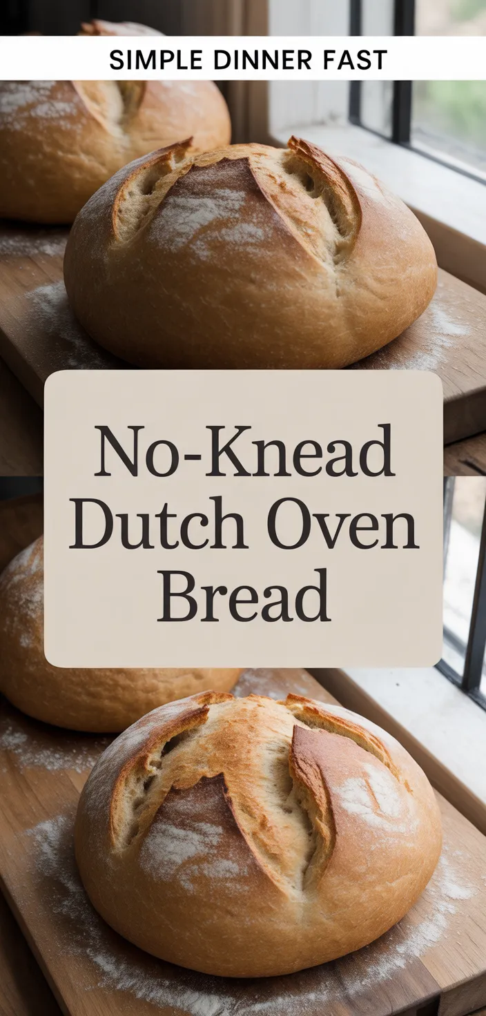 A photo of No Knead Dutch Oven Crusty Bread Recipe