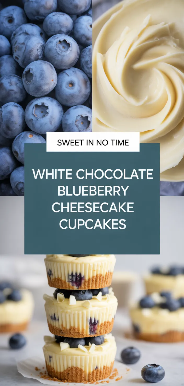 A photo of White Chocolate Blueberry Cheesecake Cupcakes Recipe