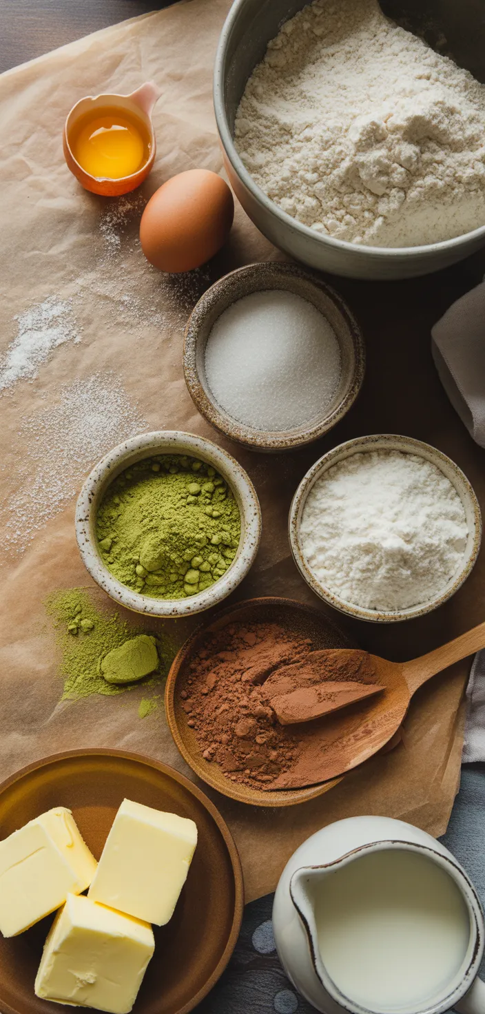 Ingredients photo for MATCHA MILK BREAD TURTLES Recipe