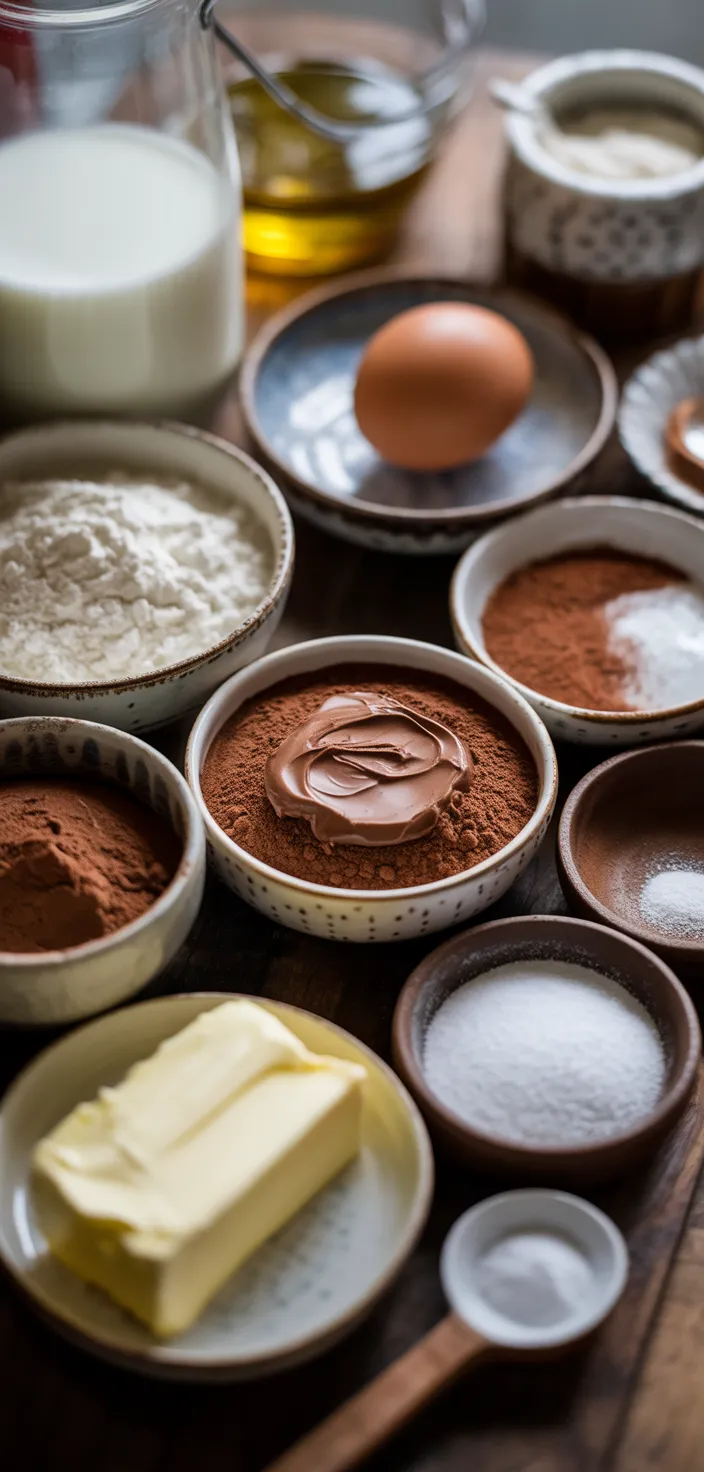 Ingredients photo for Nutella Chocolate Cupcakes Recipe