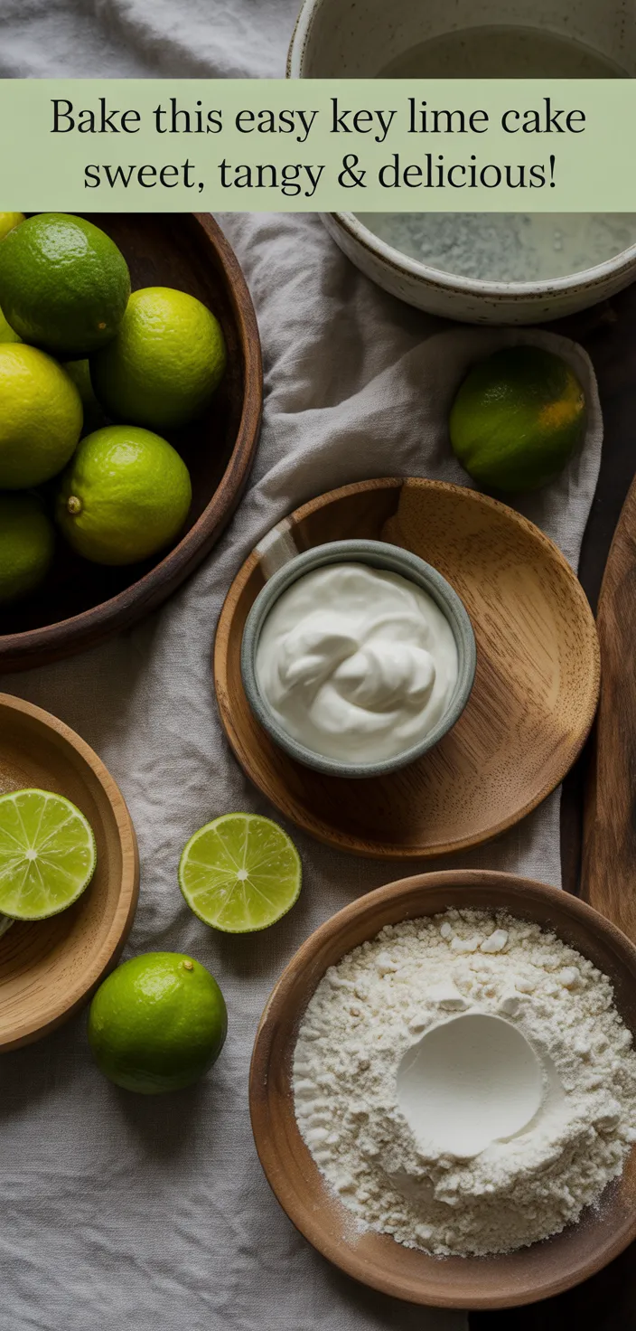 Ingredients photo for Bake This Easy Key Lime Cake – Sweet, Tangy & Delicious! Recipe