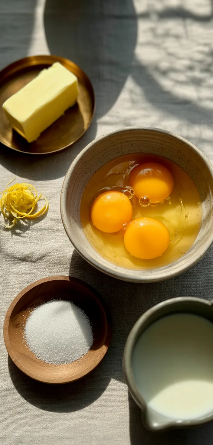 Ingredients photo for Baked Lemon Pudding Recipe