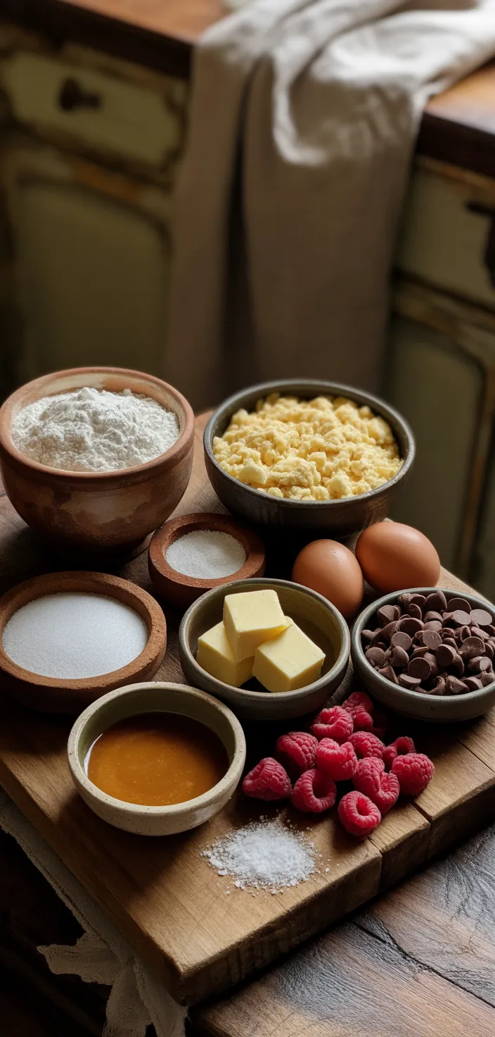 Ingredients photo for Brown Butter Raspberry Chocolate Chip Cookies. Recipe