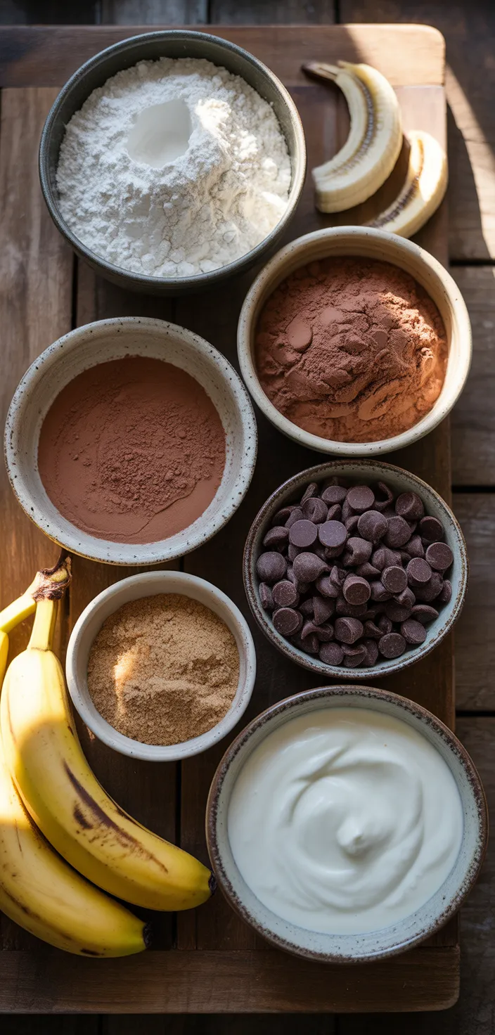 Ingredients photo for Chocolate Banana Bread + {VIDEO} Recipe