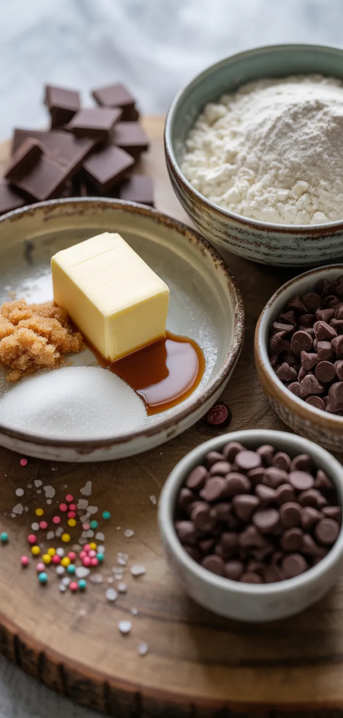 Ingredients photo for Chocolate Chip Cookie Dough Truffles Recipe