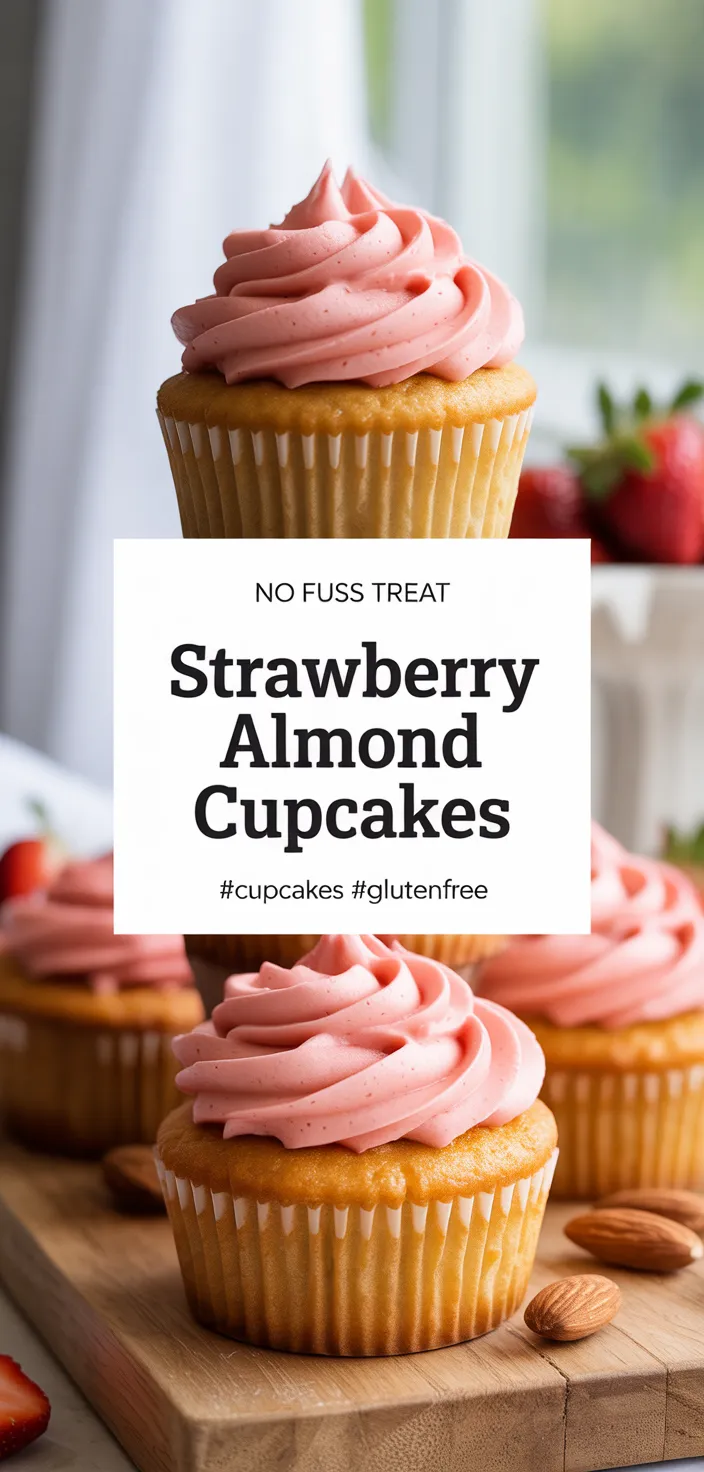 A photo of Almond Cupcakes With Fresh Strawberry Buttercream Recipe