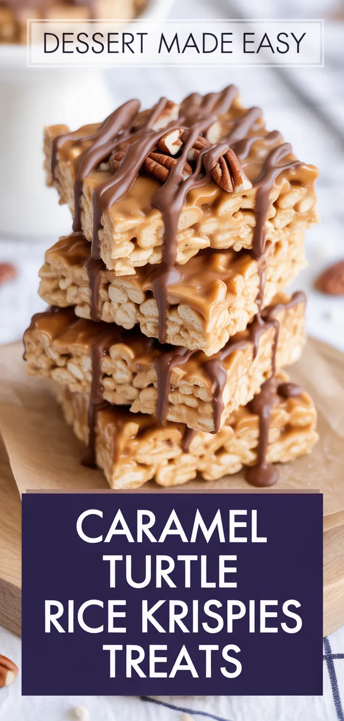 A photo of Caramel Turtle Rice Krispies Treats Recipe