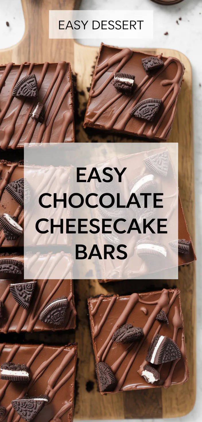 A photo of Easy Chocolate Cheesecake Bars Recipe