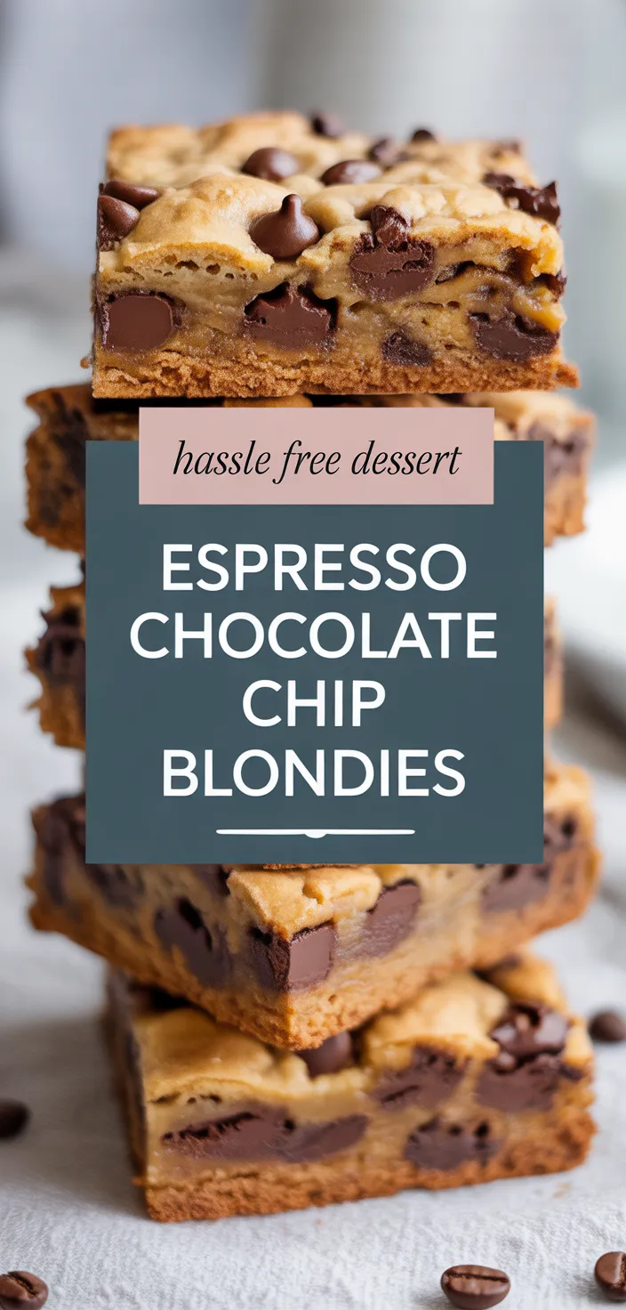 A photo of Espresso Chocolate Chip Blondies Recipe