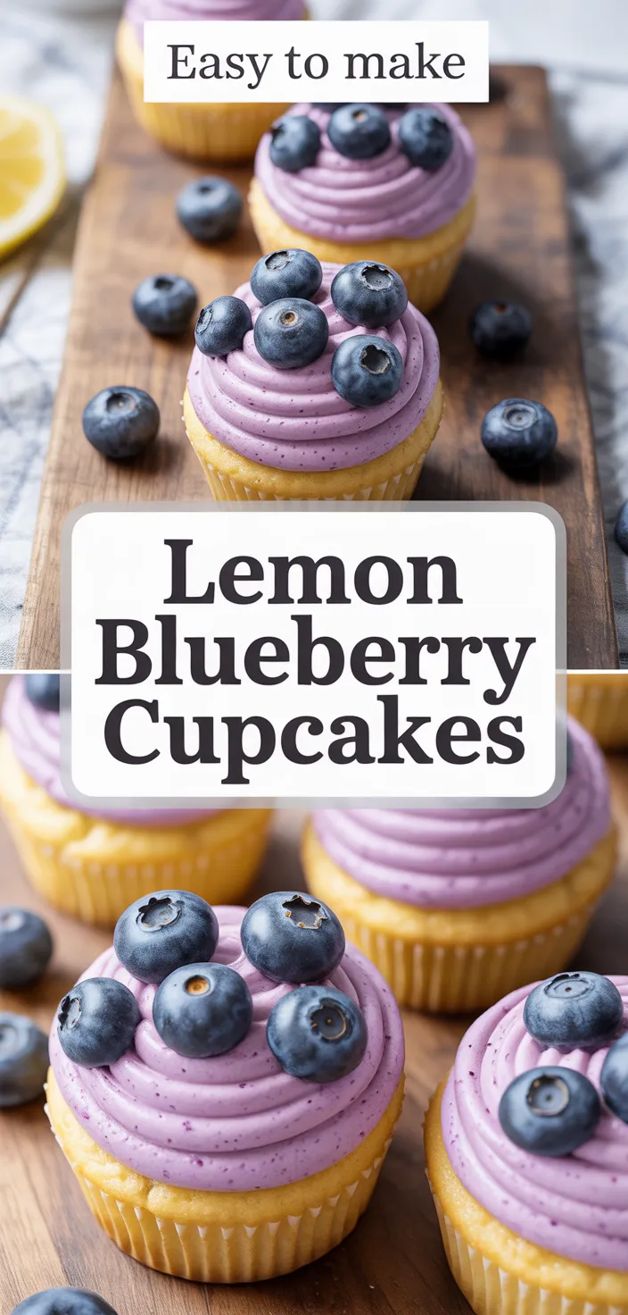 A photo of Lemon Blueberry Cupcakes Recipe