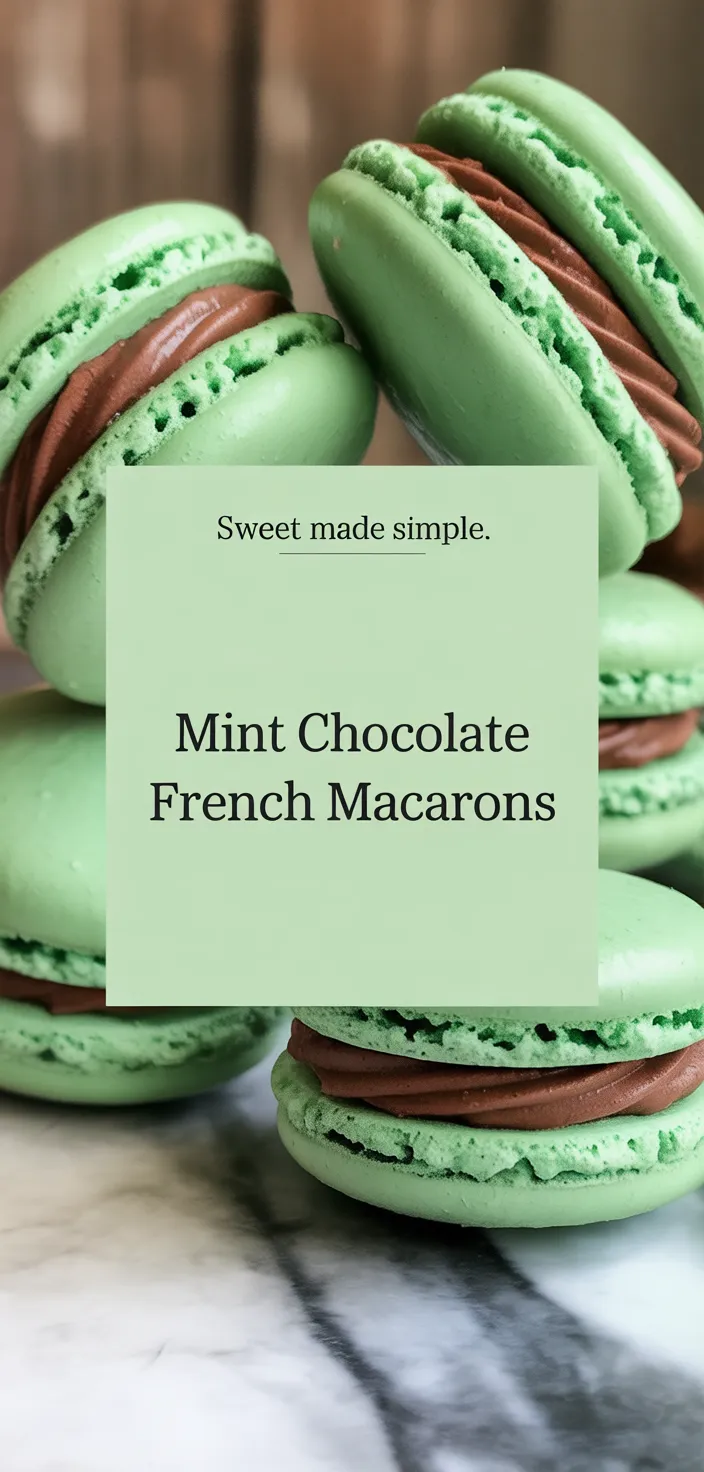 A photo of Mint Chocolate French Macarons Recipe