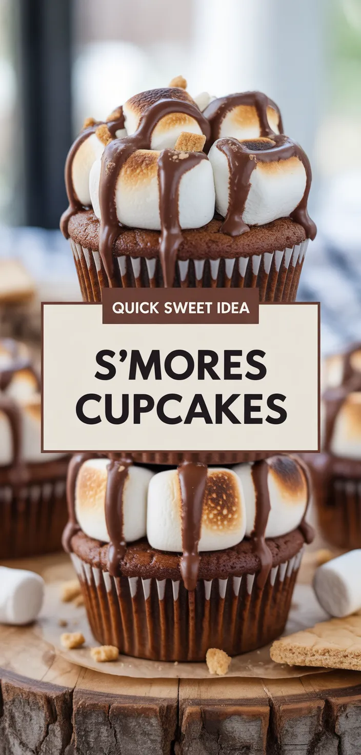A photo of S'mores Cupcakes: The Delicious Flavors Of Smores In A Cupcake! Recipe