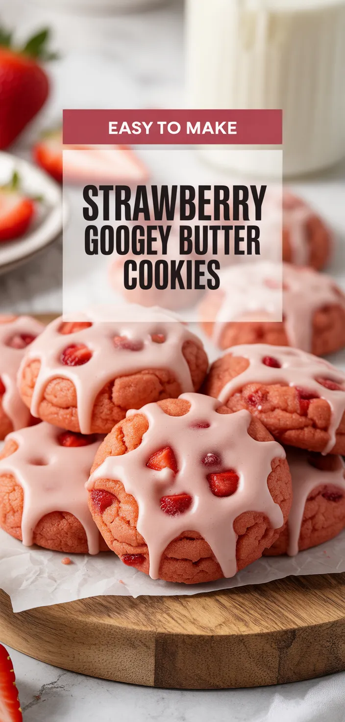 A photo of Strawberry Gooey Butter Cookies Recipe