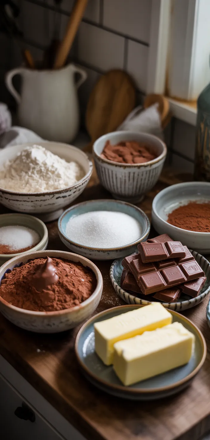 Ingredients photo for Fluffy Baileys Chocolate Cupcakes Recipe