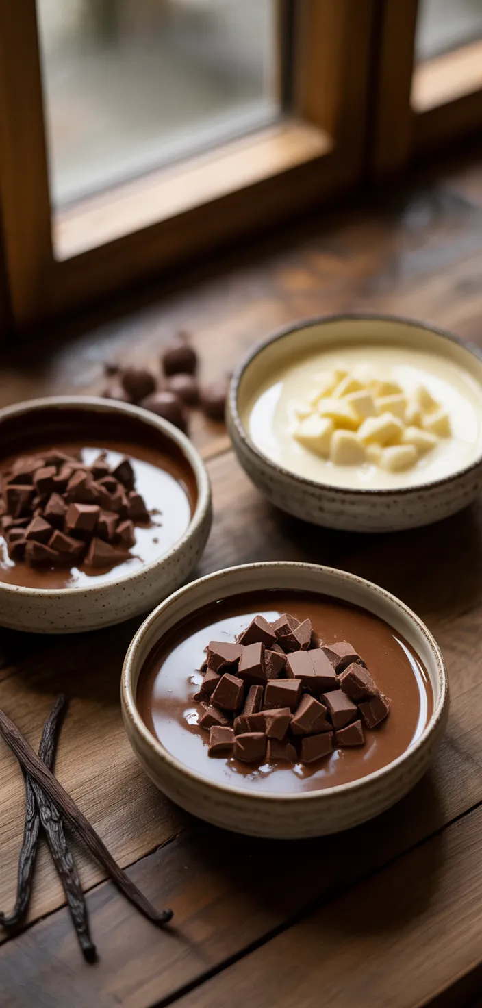 Ingredients photo for How To Make Ganache (Dark, Milk, & White Chocolate) Recipe