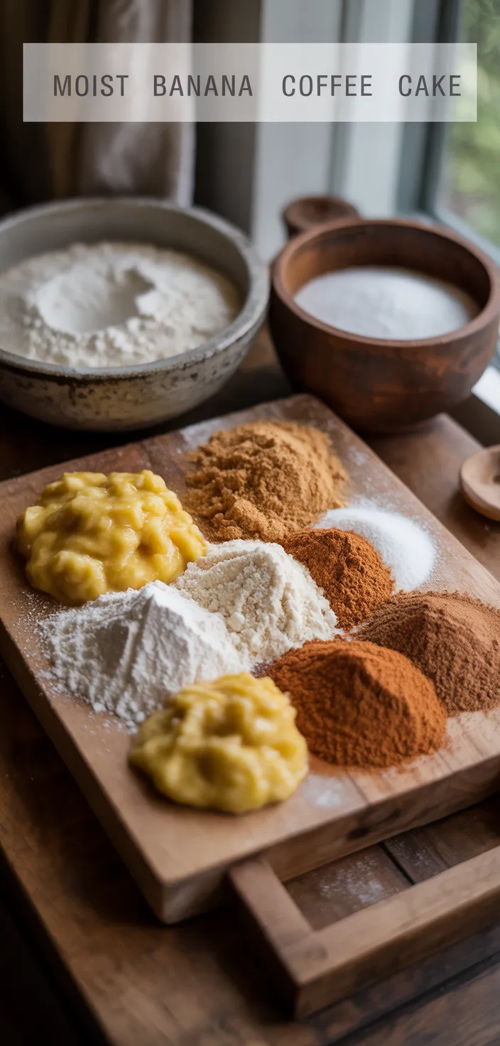 Ingredients photo for MOIST Banana Coffee Cake Recipe