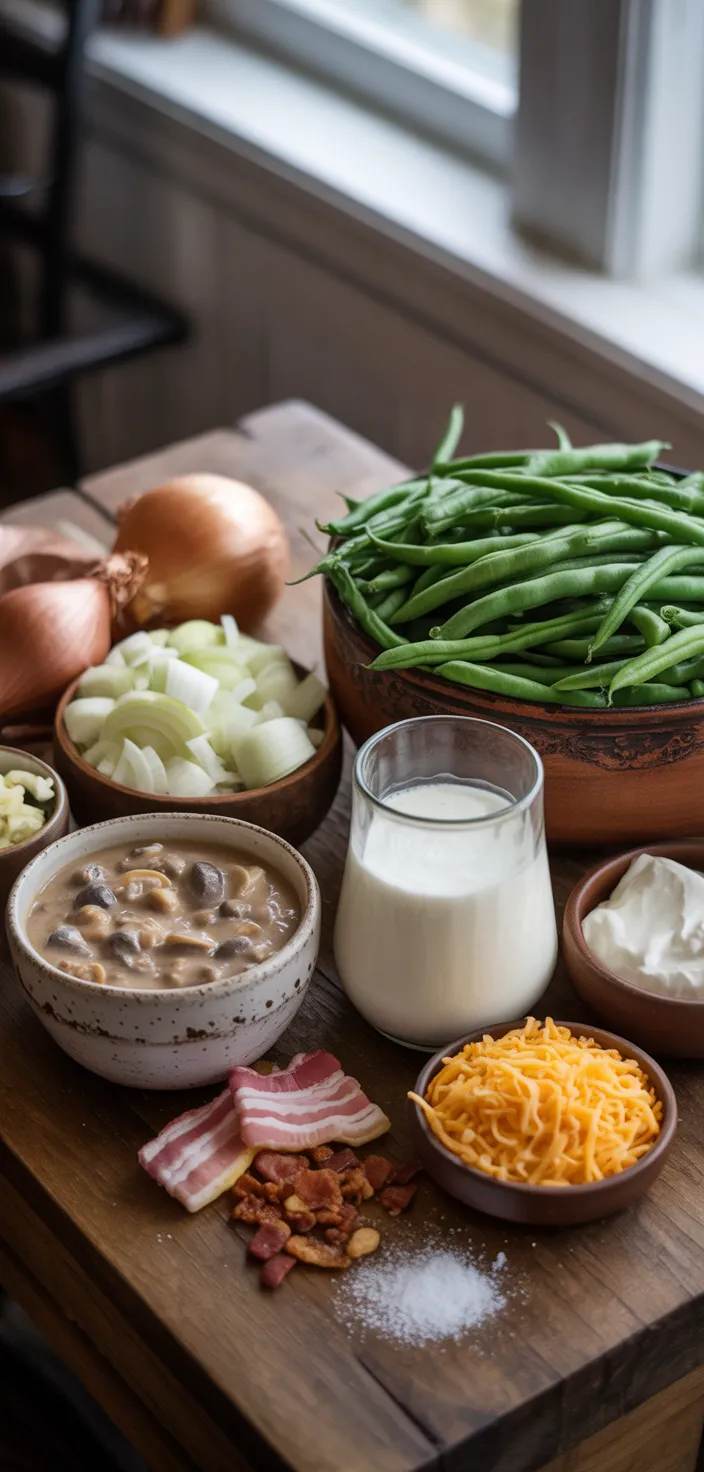 Ingredients photo for Paula Deen's Southern Green Bean Casserole Recipe