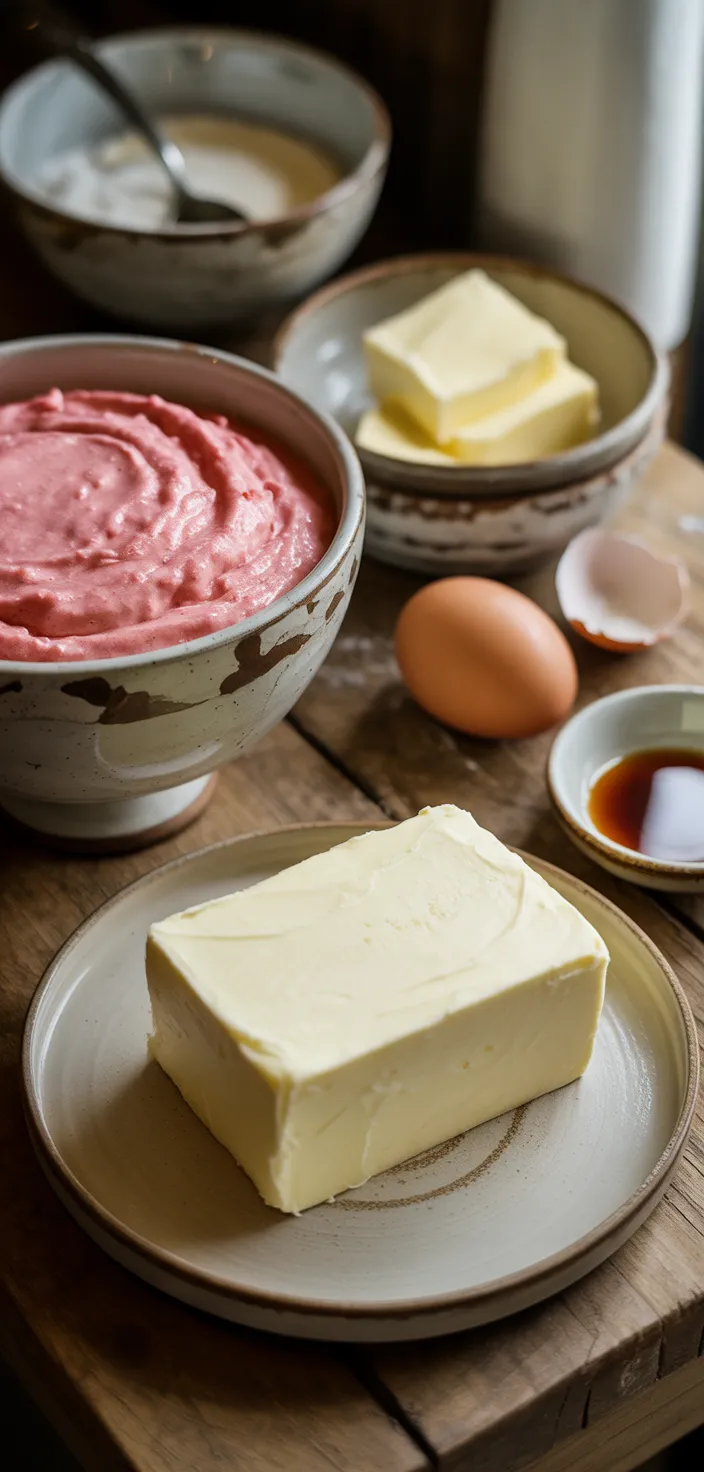 Ingredients photo for Strawberry Gooey Butter Cookies Recipe