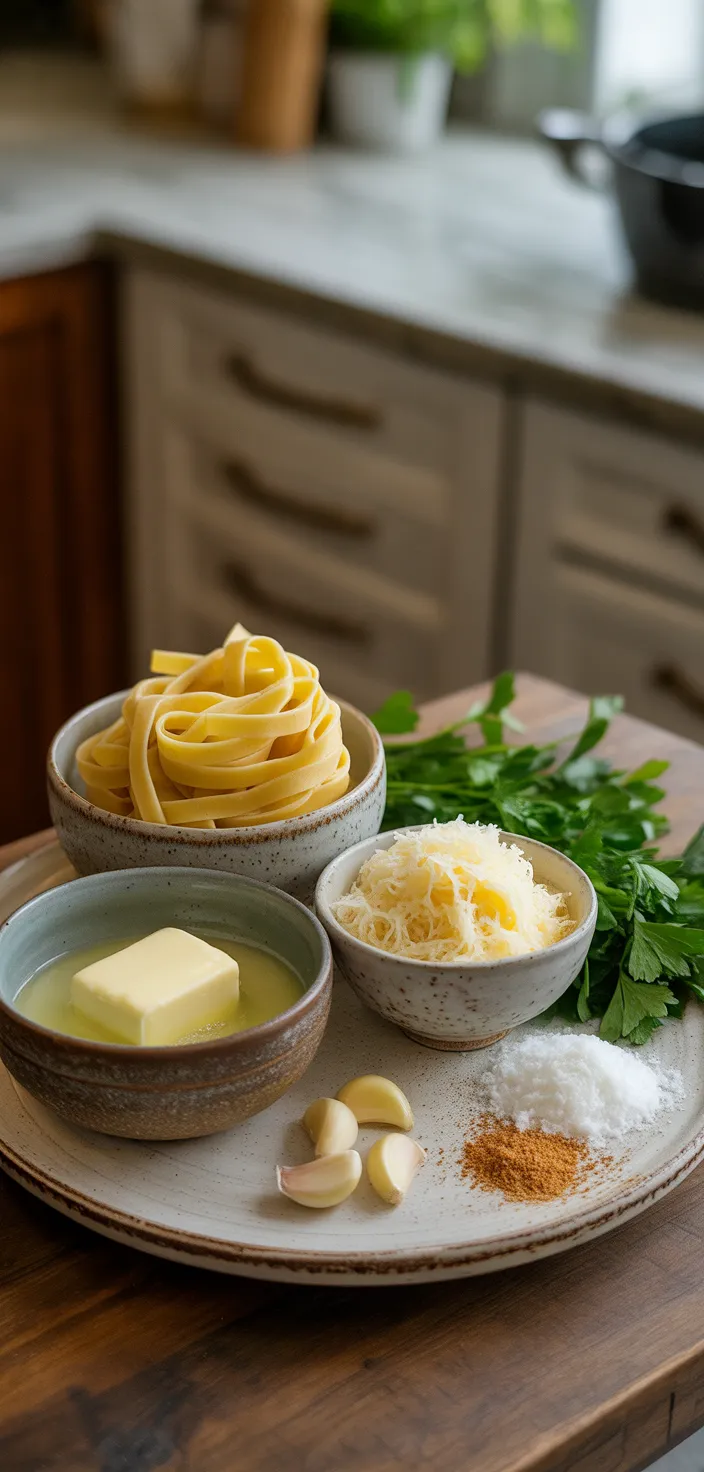 Ingredients photo for The Original Fettuccini Alfredo Sauce Recipe