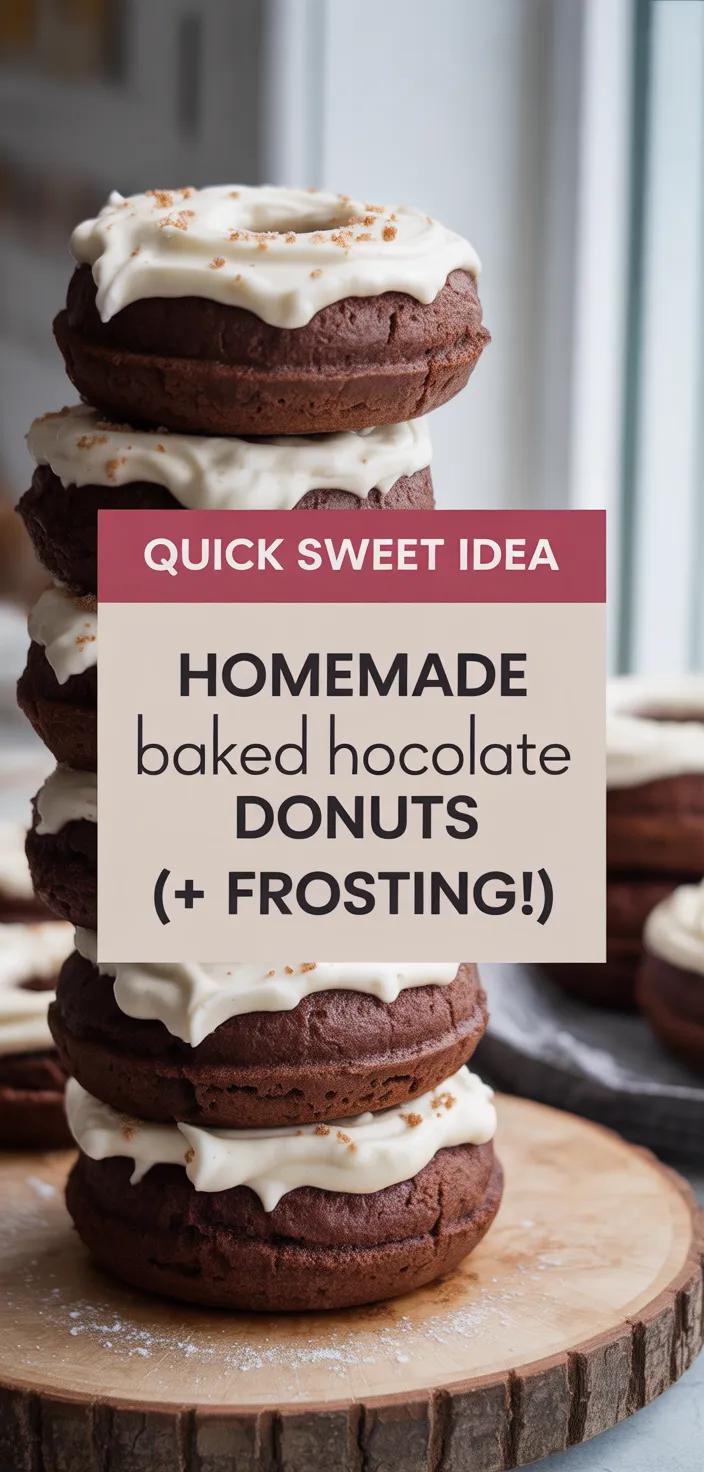 A photo of Homemade Baked Chocolate Donuts (+ Frosting!) Recipe