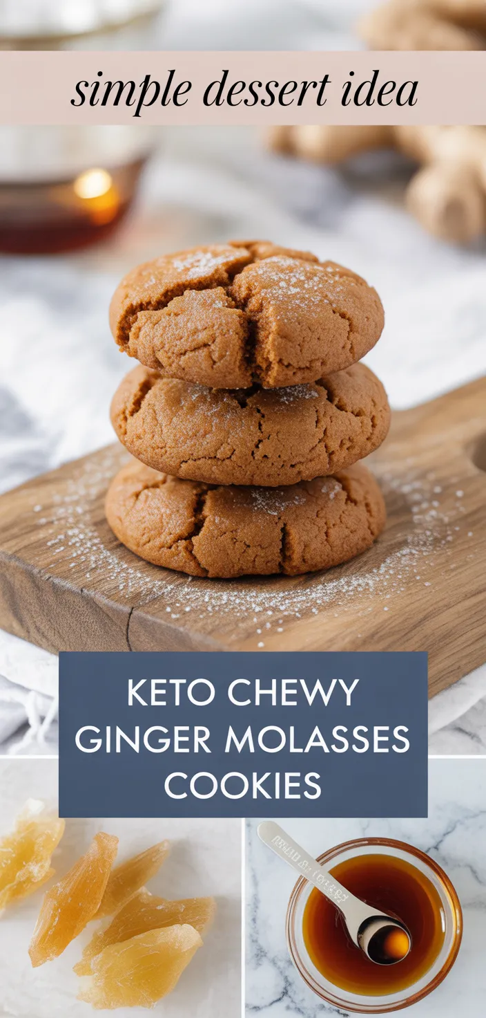 A photo of Keto Chewy Ginger Molasses Cookies Recipe