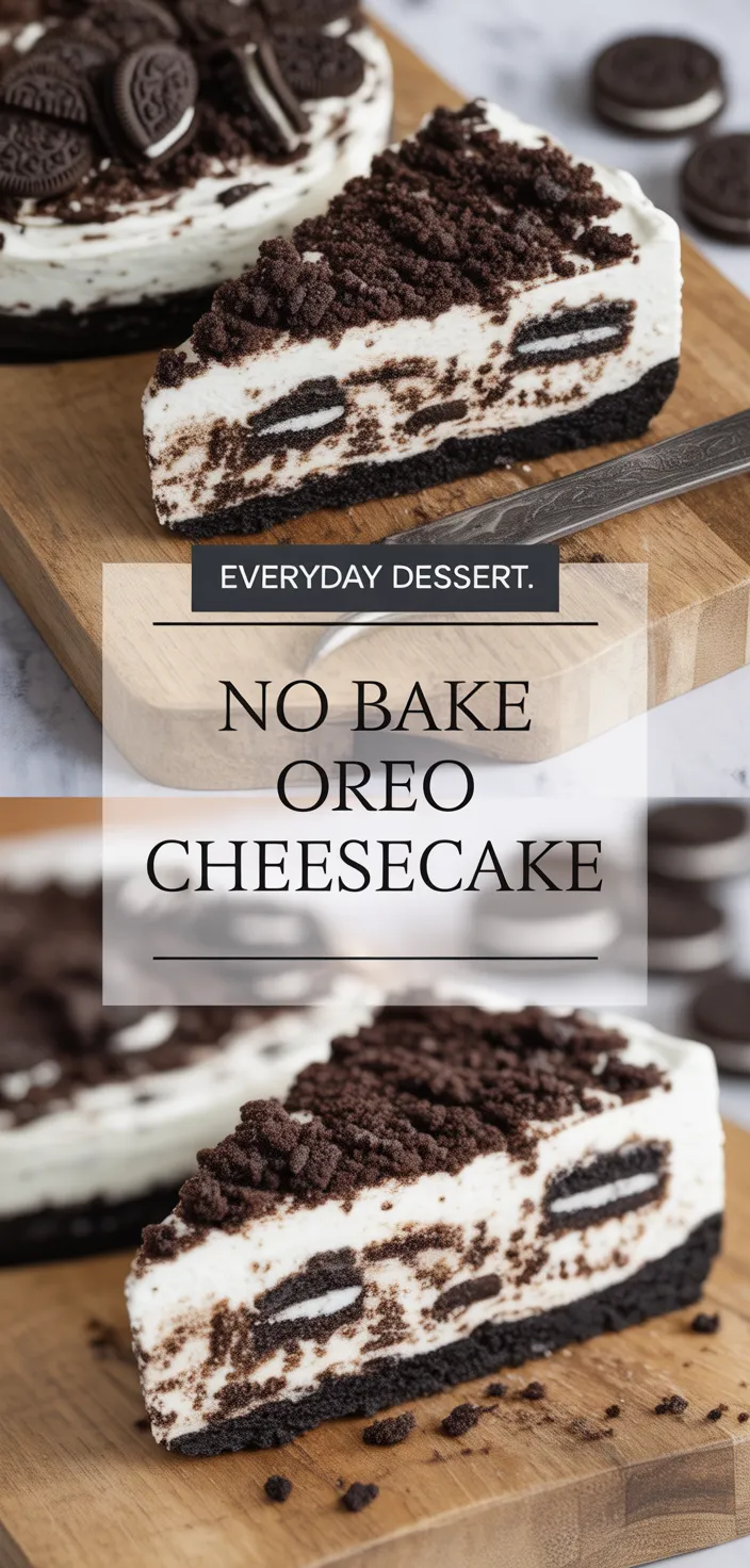 A photo of No Bake Oreo Cheesecake Recipe