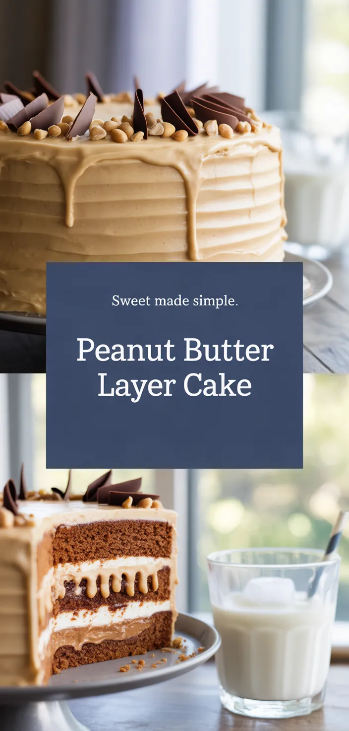 A photo of Peanut Butter Layer Cake Recipe
