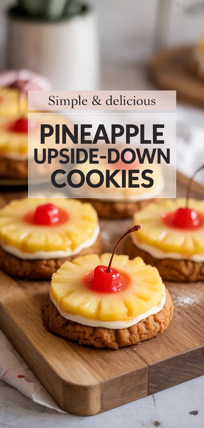A photo of Upside Down Cake Pineapple Sugar Cookies Recipe