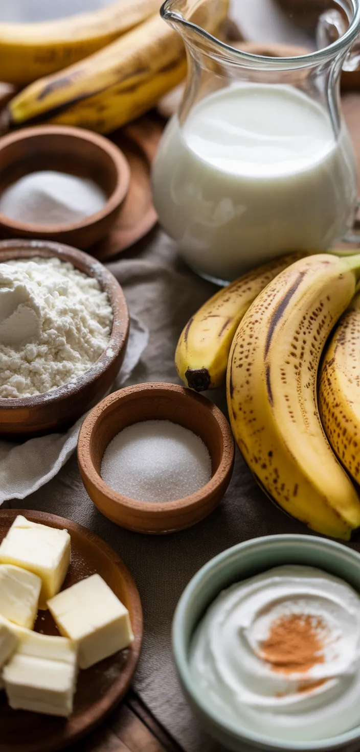 Ingredients photo for Old Fashioned Banana Cream Pie Recipe