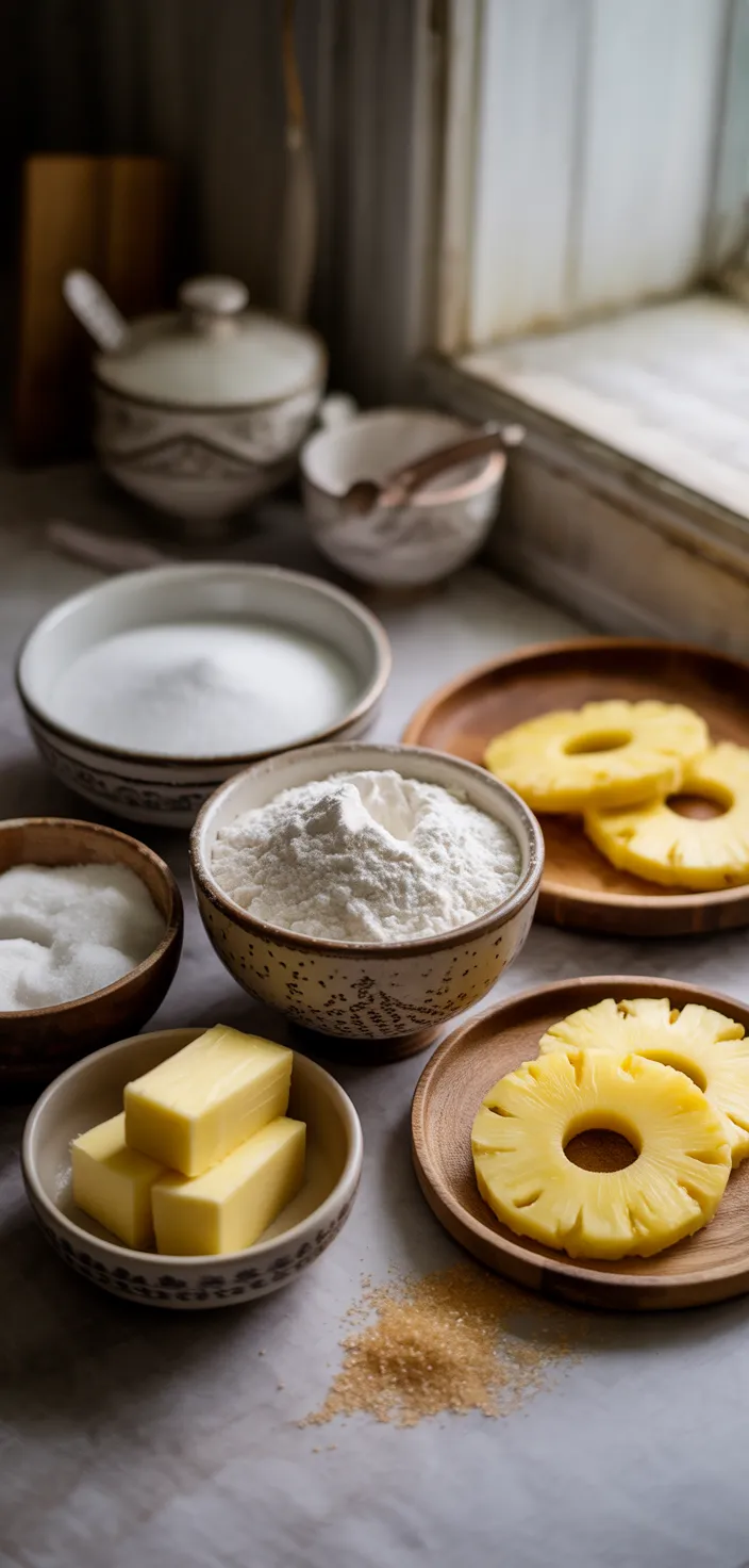 Ingredients photo for Upside Down Cake Pineapple Sugar Cookies Recipe