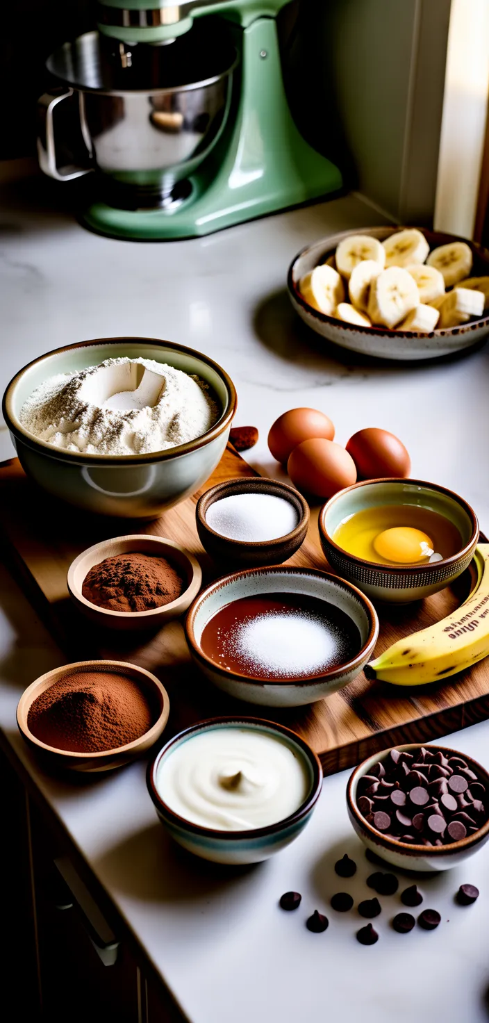 Ingredients photo for Double Chocolate Banana Bread Recipe